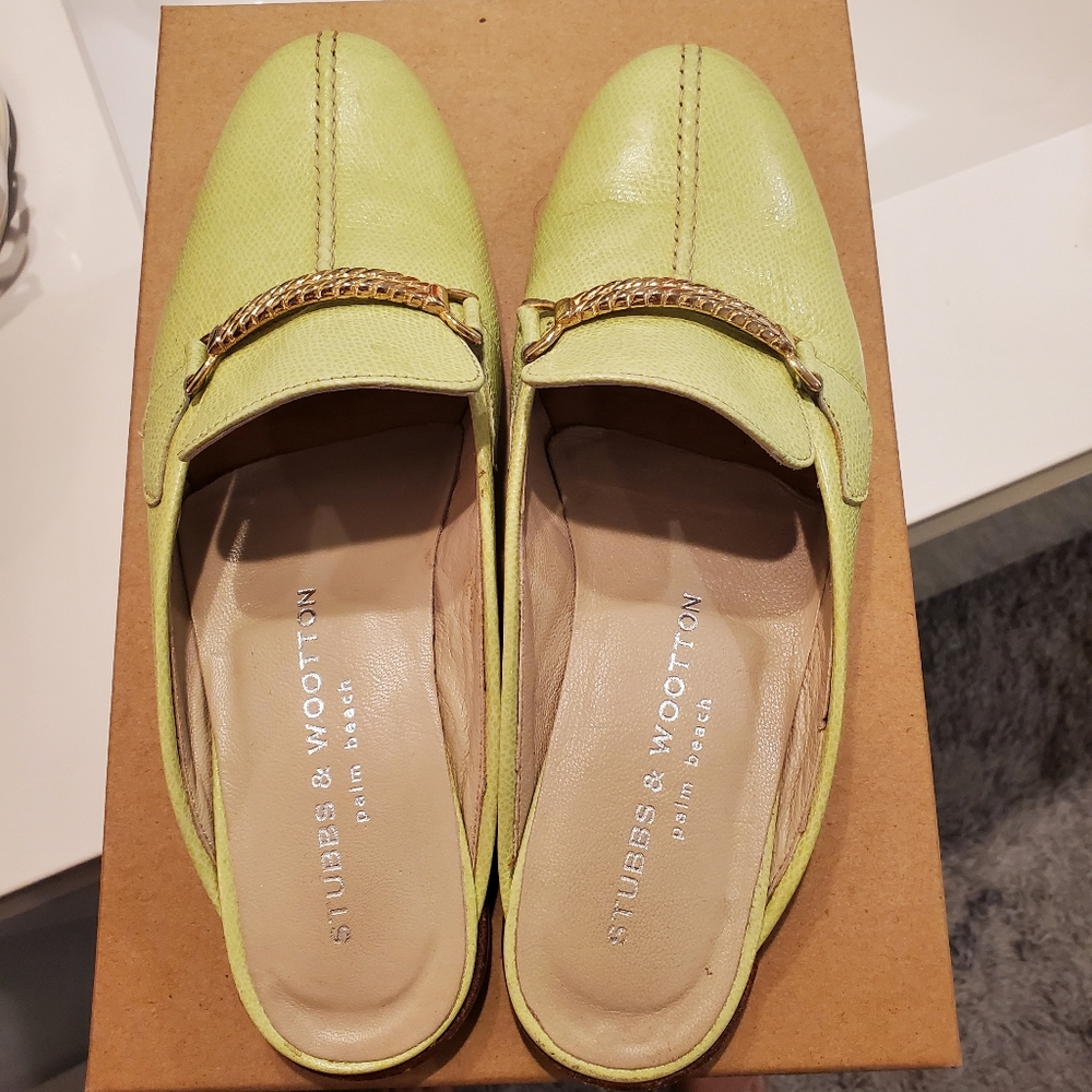 Stubbs & Wooton Palm Beach slip on Mules